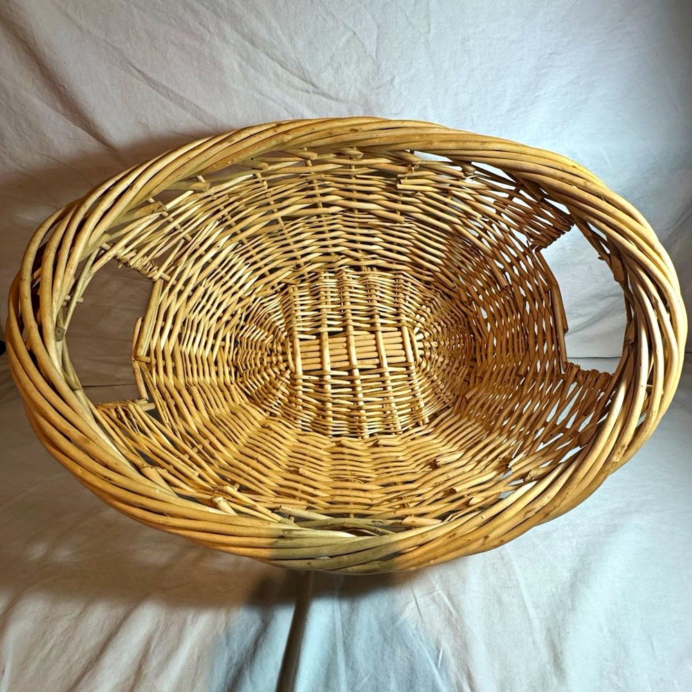 Oval Wicker Decorative Basket Brown Rustic Large Non-Lidded Indoor 23x17x10